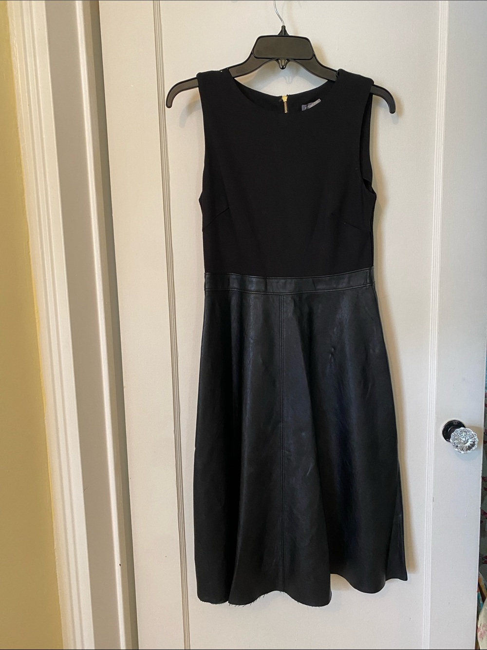 Kate & Mallory Black Sleeveless Faux-Leather Midi Dress